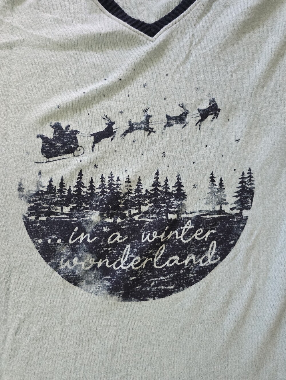 Sonoma Light Blue Holiday 'In a Winter Wonderland' Graphic Tee - Navy Blue Print